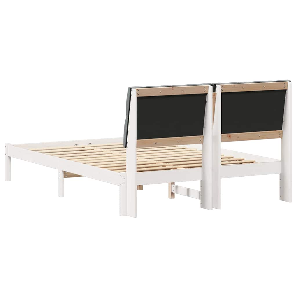 Bedframe met Gevoerd Hoofdgedeelte Wit 135 x 190 cm is nu te koop bij PeponiXL, paradijselijk wonen!
