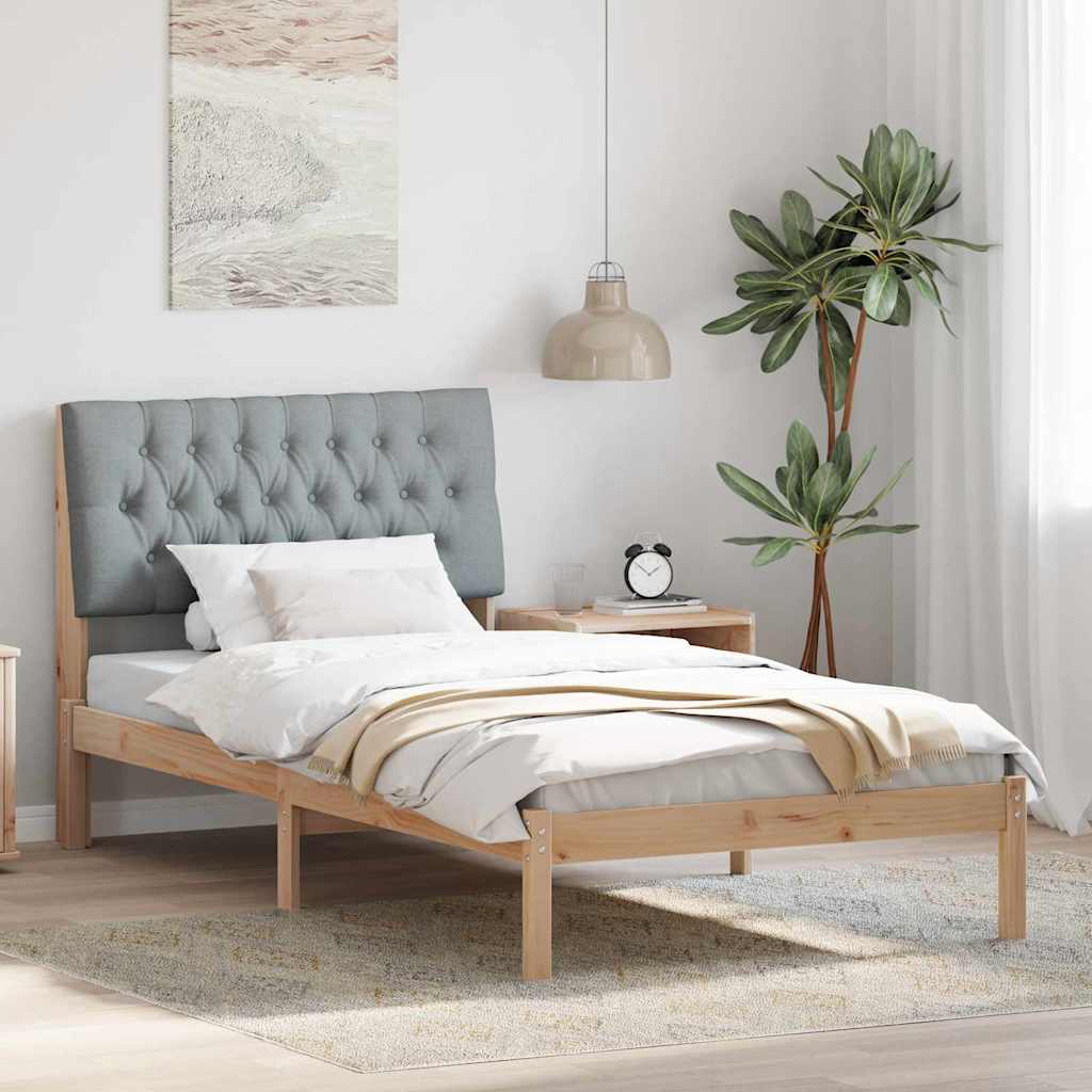Bedframe met Gevoerd Hoofdgedeelte Bruin 100 x 200 cm is nu te koop bij PeponiXL, paradijselijk wonen!