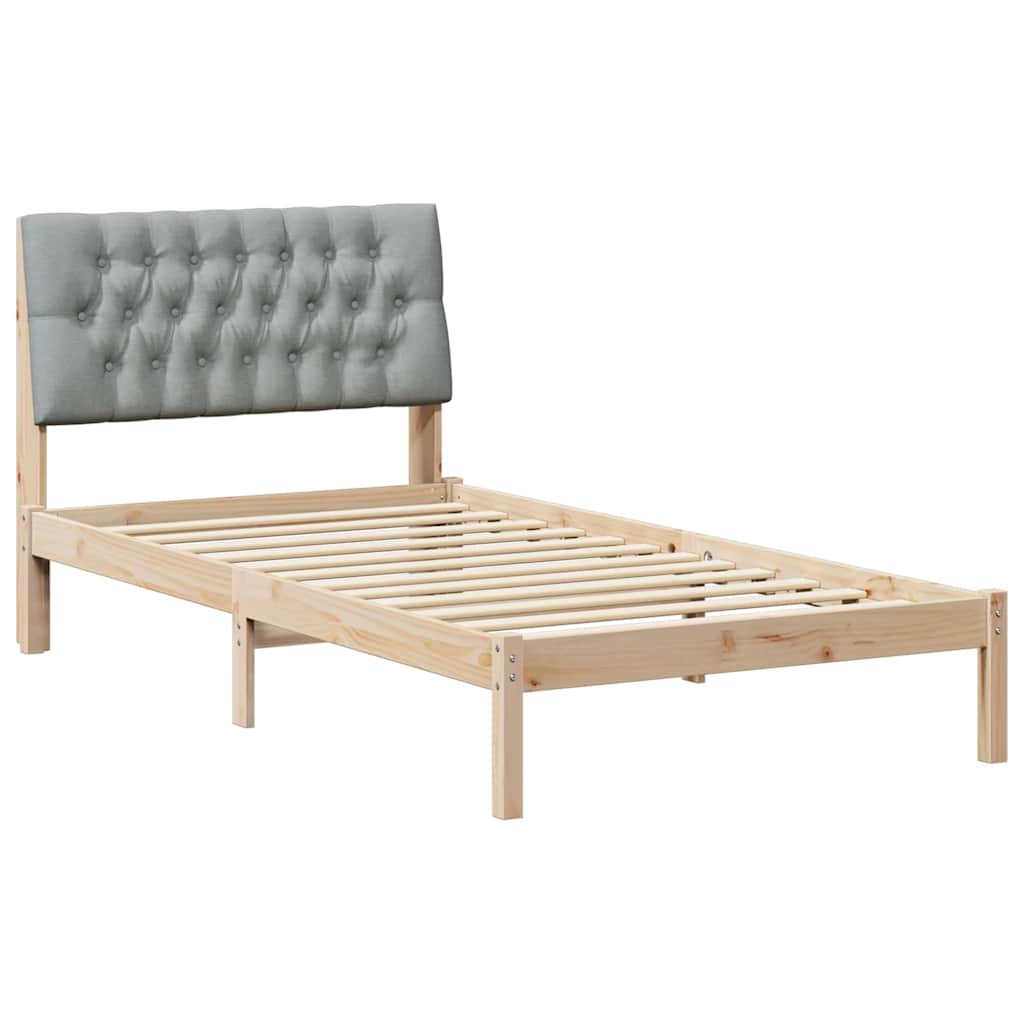 Bedframe met Gevoerd Hoofdgedeelte Bruin 100 x 200 cm is nu te koop bij PeponiXL, paradijselijk wonen!