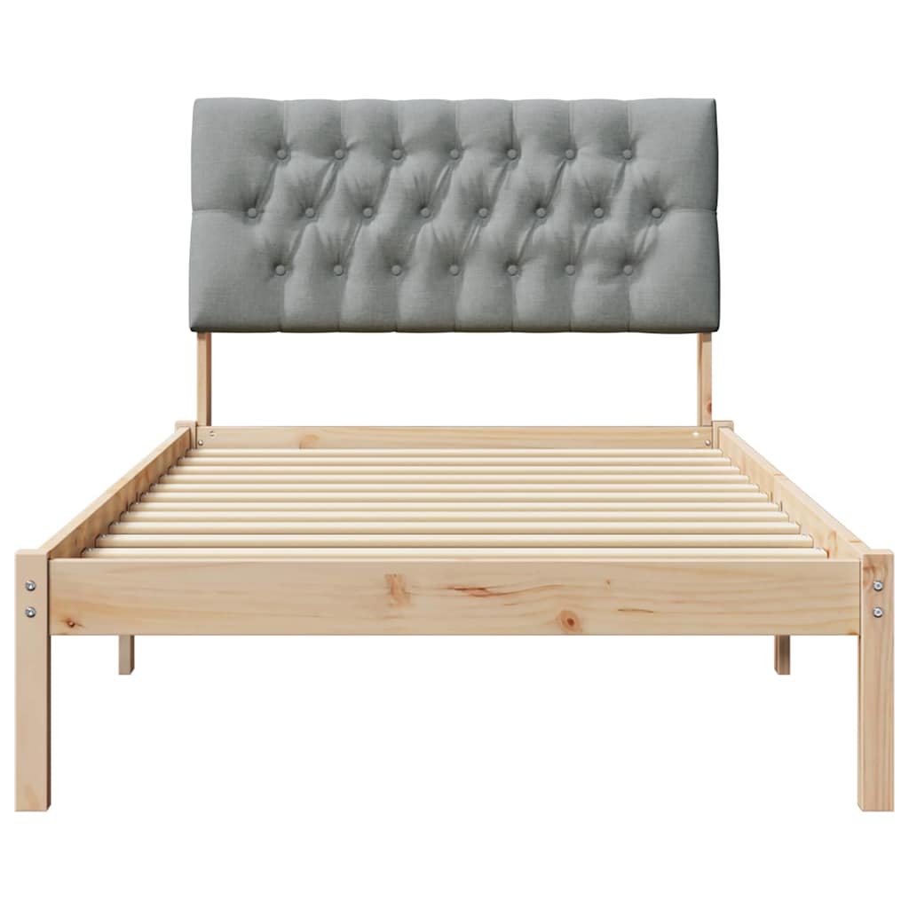 Bedframe met Gevoerd Hoofdgedeelte Bruin 100 x 200 cm is nu te koop bij PeponiXL, paradijselijk wonen!
