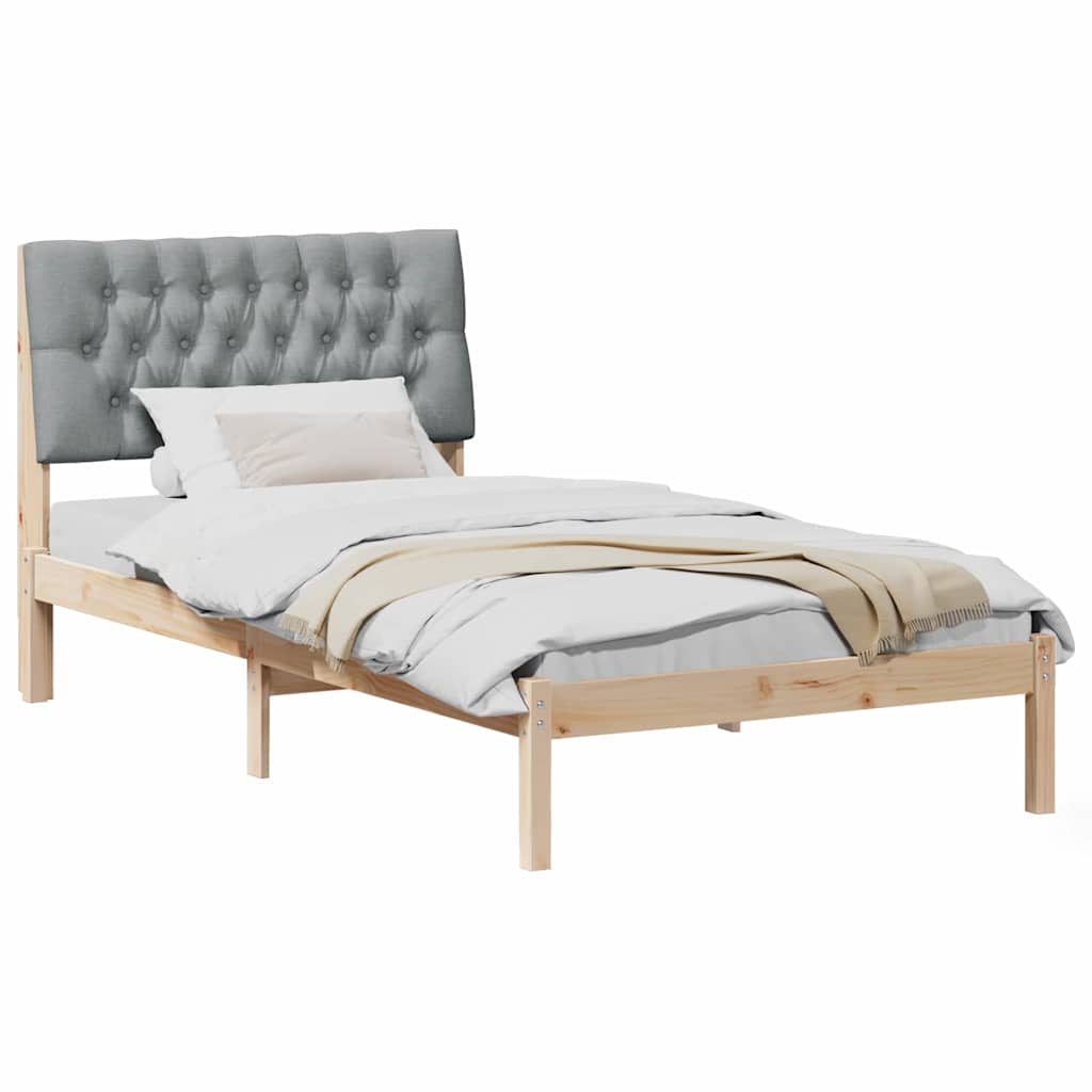 Bedframe met Gevoerd Hoofdgedeelte Bruin 100 x 200 cm is nu te koop bij PeponiXL, paradijselijk wonen!
