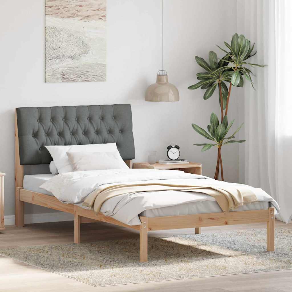 Bedframe met Gevoerd Hoofdgedeelte Bruin 100 x 200 cm is nu te koop bij PeponiXL, paradijselijk wonen!