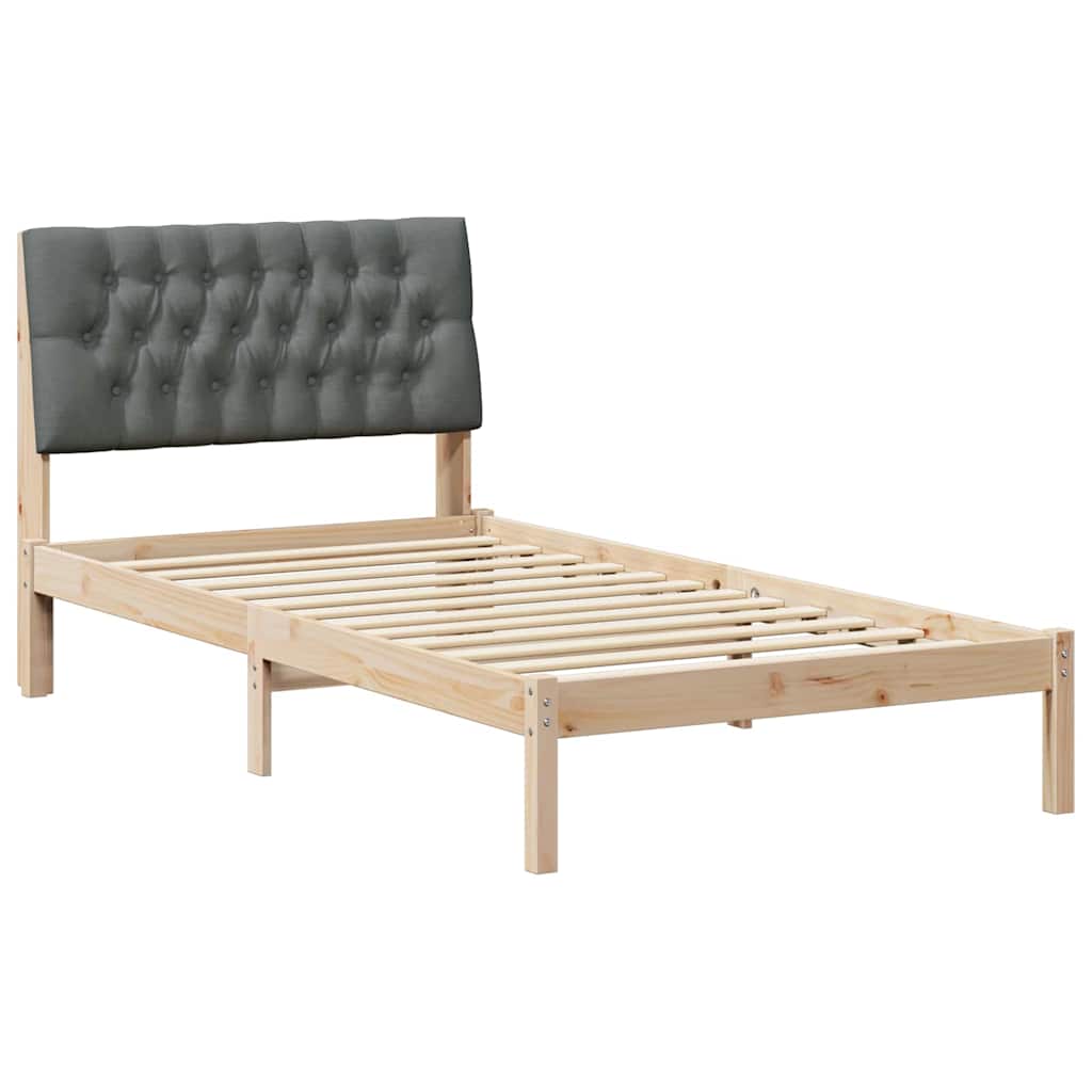 Bedframe met Gevoerd Hoofdgedeelte Bruin 100 x 200 cm is nu te koop bij PeponiXL, paradijselijk wonen!