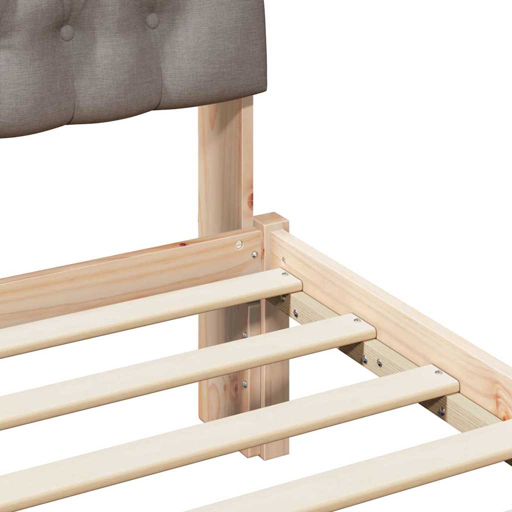 Bedframe met Gevoerd Hoofdgedeelte Bruin 100 x 200 cm is nu te koop bij PeponiXL, paradijselijk wonen!