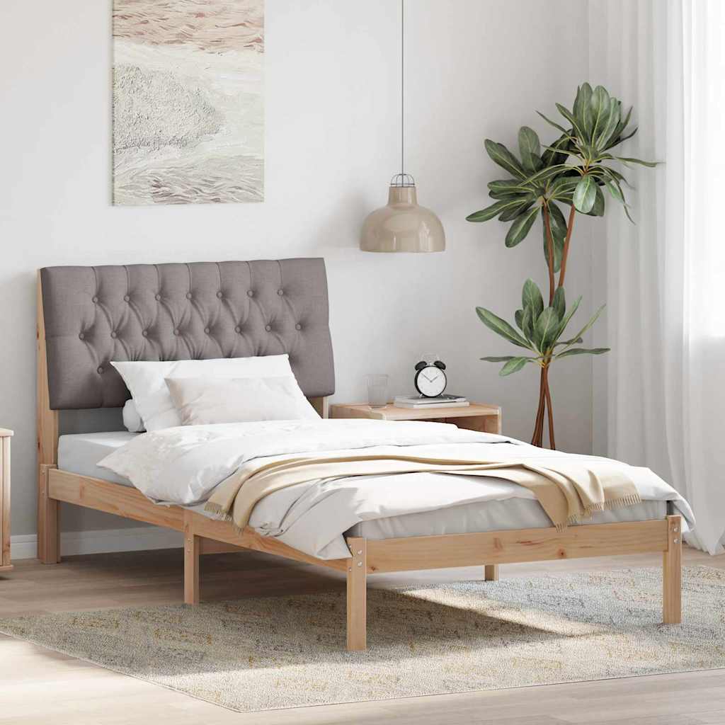 Bedframe met Gevoerd Hoofdgedeelte Bruin 100 x 200 cm is nu te koop bij PeponiXL, paradijselijk wonen!
