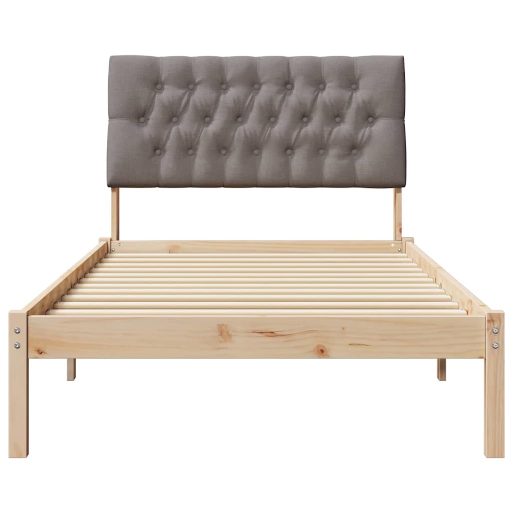 Bedframe met Gevoerd Hoofdgedeelte Bruin 100 x 200 cm is nu te koop bij PeponiXL, paradijselijk wonen!