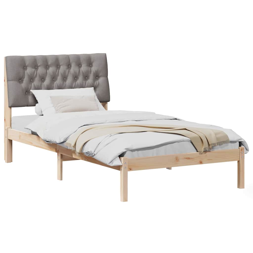Bedframe met Gevoerd Hoofdgedeelte Bruin 100 x 200 cm is nu te koop bij PeponiXL, paradijselijk wonen!