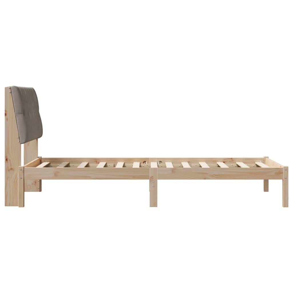 Bedframe met Gevoerd Hoofdgedeelte Bruin 100 x 200 cm is nu te koop bij PeponiXL, paradijselijk wonen!