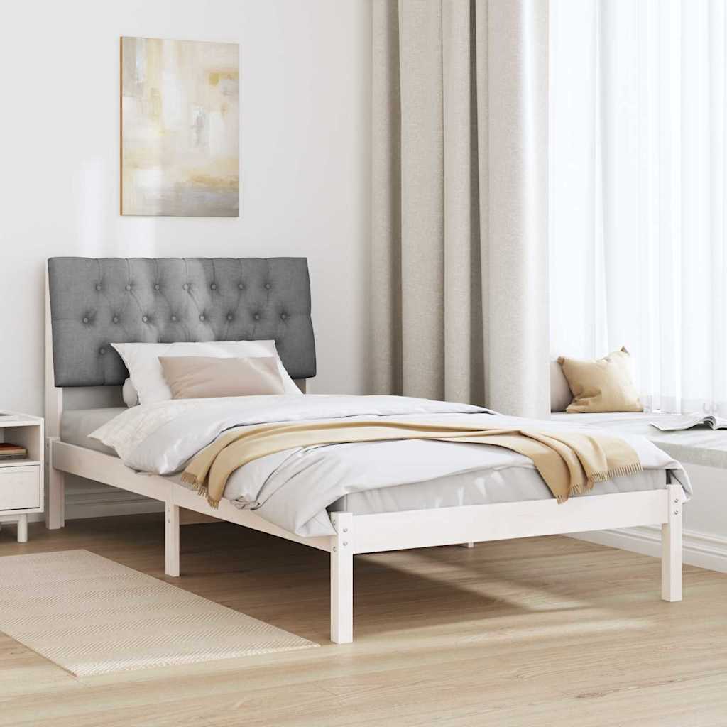 Bedframe met Gevoerd Hoofdgedeelte Wit 100 x 200 cm is nu te koop bij PeponiXL, paradijselijk wonen!