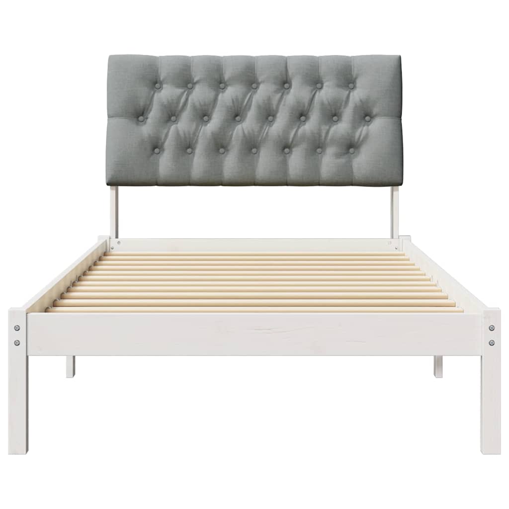 Bedframe met Gevoerd Hoofdgedeelte Wit 100 x 200 cm is nu te koop bij PeponiXL, paradijselijk wonen!