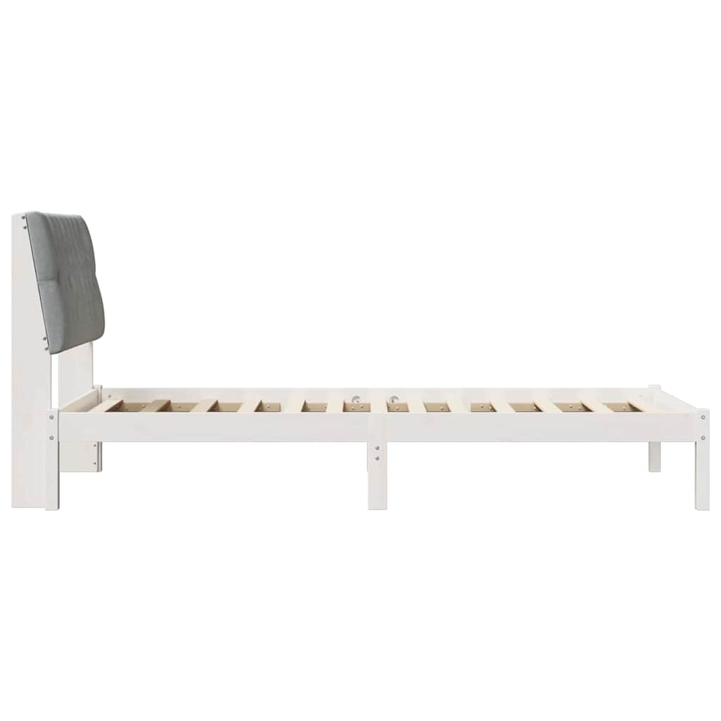 Bedframe met Gevoerd Hoofdgedeelte Wit 100 x 200 cm is nu te koop bij PeponiXL, paradijselijk wonen!