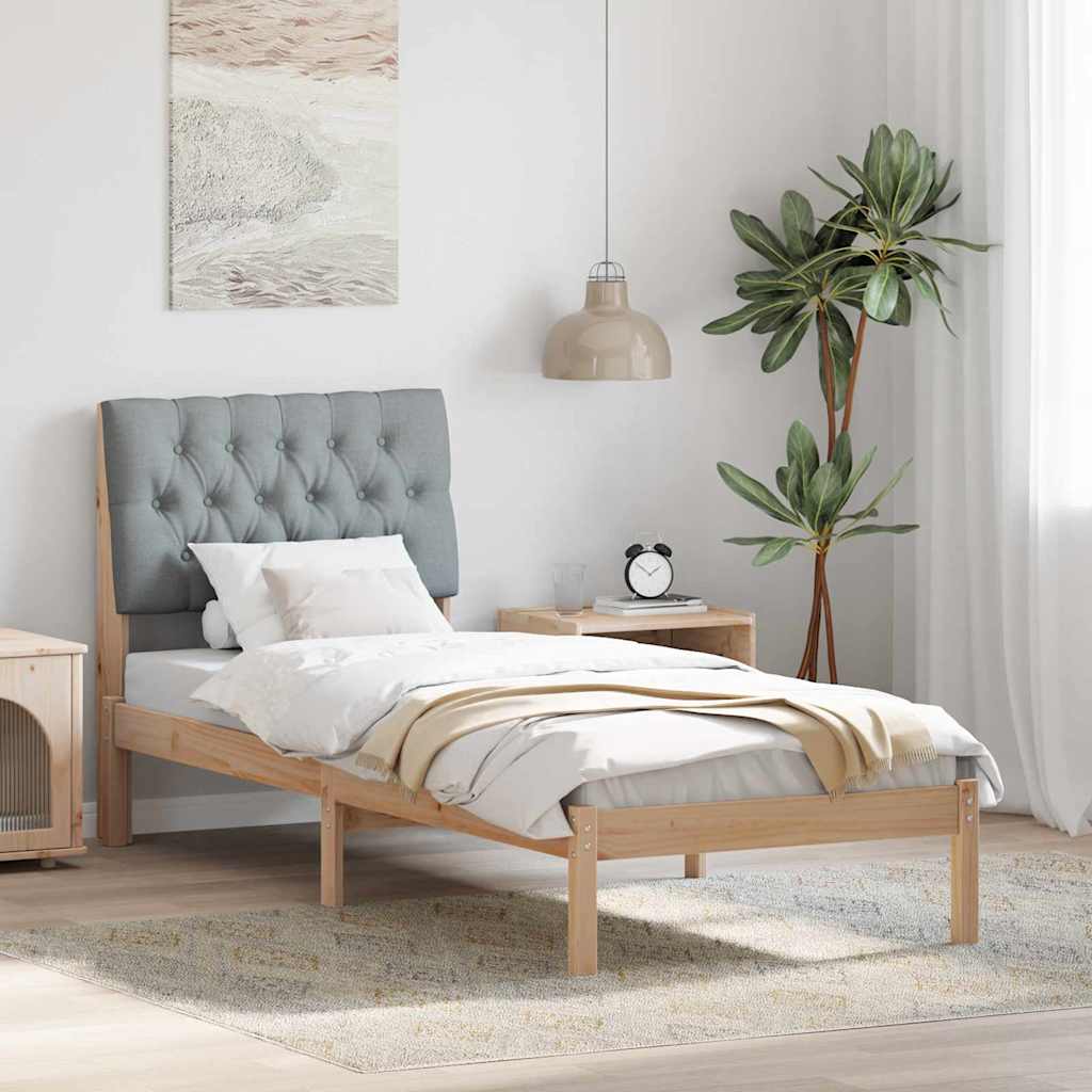 Bedframe met Gevoerd Hoofdgedeelte Bruin 75 x 190 cm is nu te koop bij PeponiXL, paradijselijk wonen!
