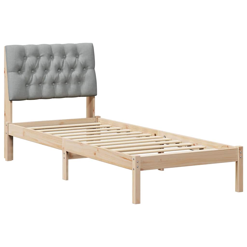 Bedframe met Gevoerd Hoofdgedeelte Bruin 75 x 190 cm is nu te koop bij PeponiXL, paradijselijk wonen!