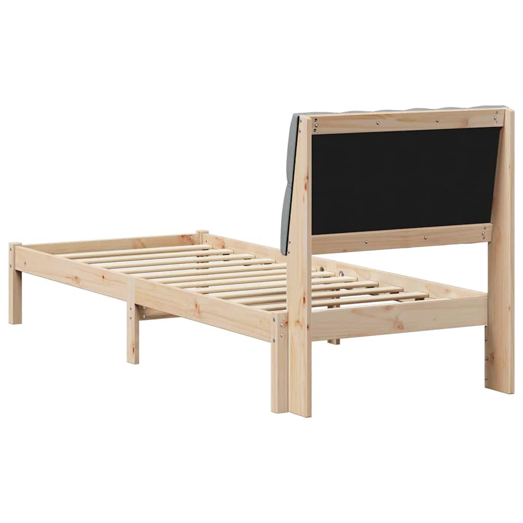 Bedframe met Gevoerd Hoofdgedeelte Bruin 75 x 190 cm is nu te koop bij PeponiXL, paradijselijk wonen!