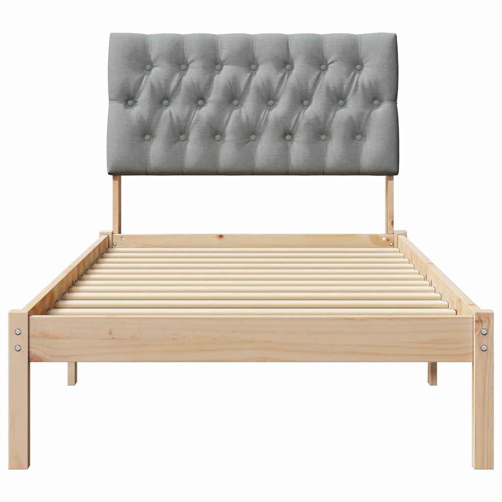 Bedframe met Gevoerd Hoofdgedeelte Bruin 75 x 190 cm is nu te koop bij PeponiXL, paradijselijk wonen!