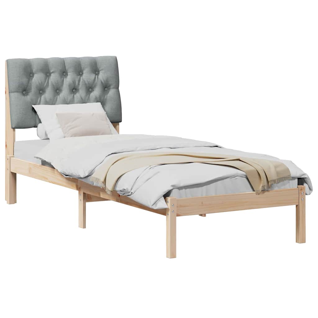 Bedframe met Gevoerd Hoofdgedeelte Bruin 75 x 190 cm is nu te koop bij PeponiXL, paradijselijk wonen!