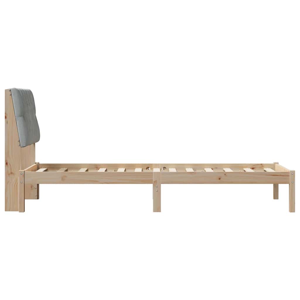 Bedframe met Gevoerd Hoofdgedeelte Bruin 75 x 190 cm is nu te koop bij PeponiXL, paradijselijk wonen!