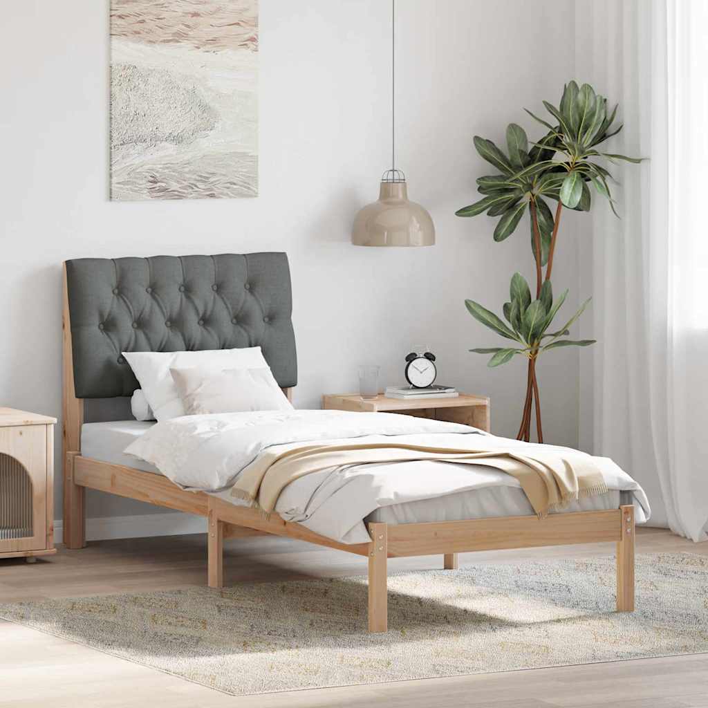 Bedframe met Gevoerd Hoofdgedeelte Bruin 75 x 190 cm is nu te koop bij PeponiXL, paradijselijk wonen!