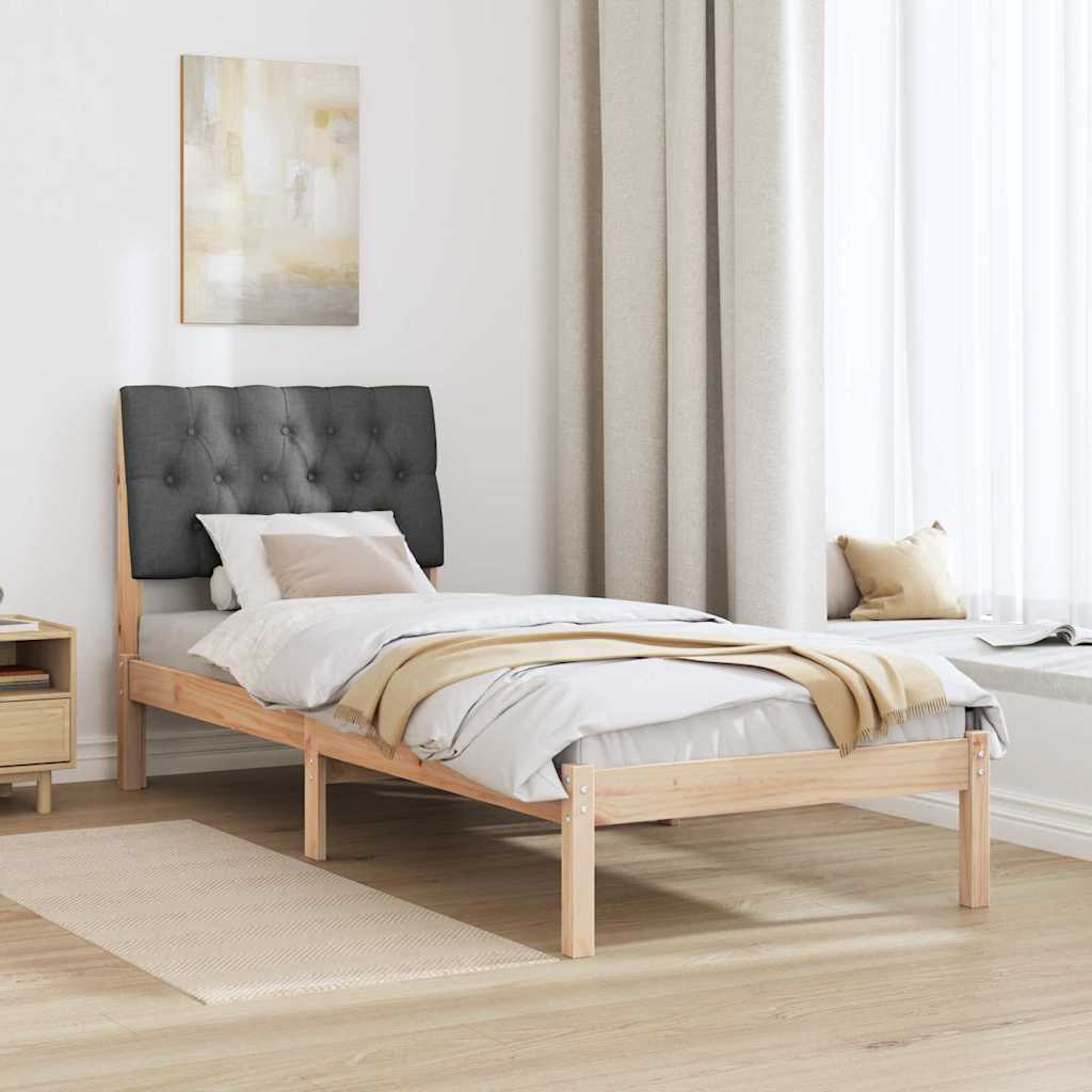 Bedframe met Gevoerd Hoofdgedeelte Bruin 75 x 190 cm is nu te koop bij PeponiXL, paradijselijk wonen!