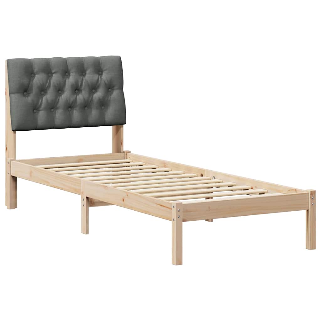 Bedframe met Gevoerd Hoofdgedeelte Bruin 75 x 190 cm is nu te koop bij PeponiXL, paradijselijk wonen!