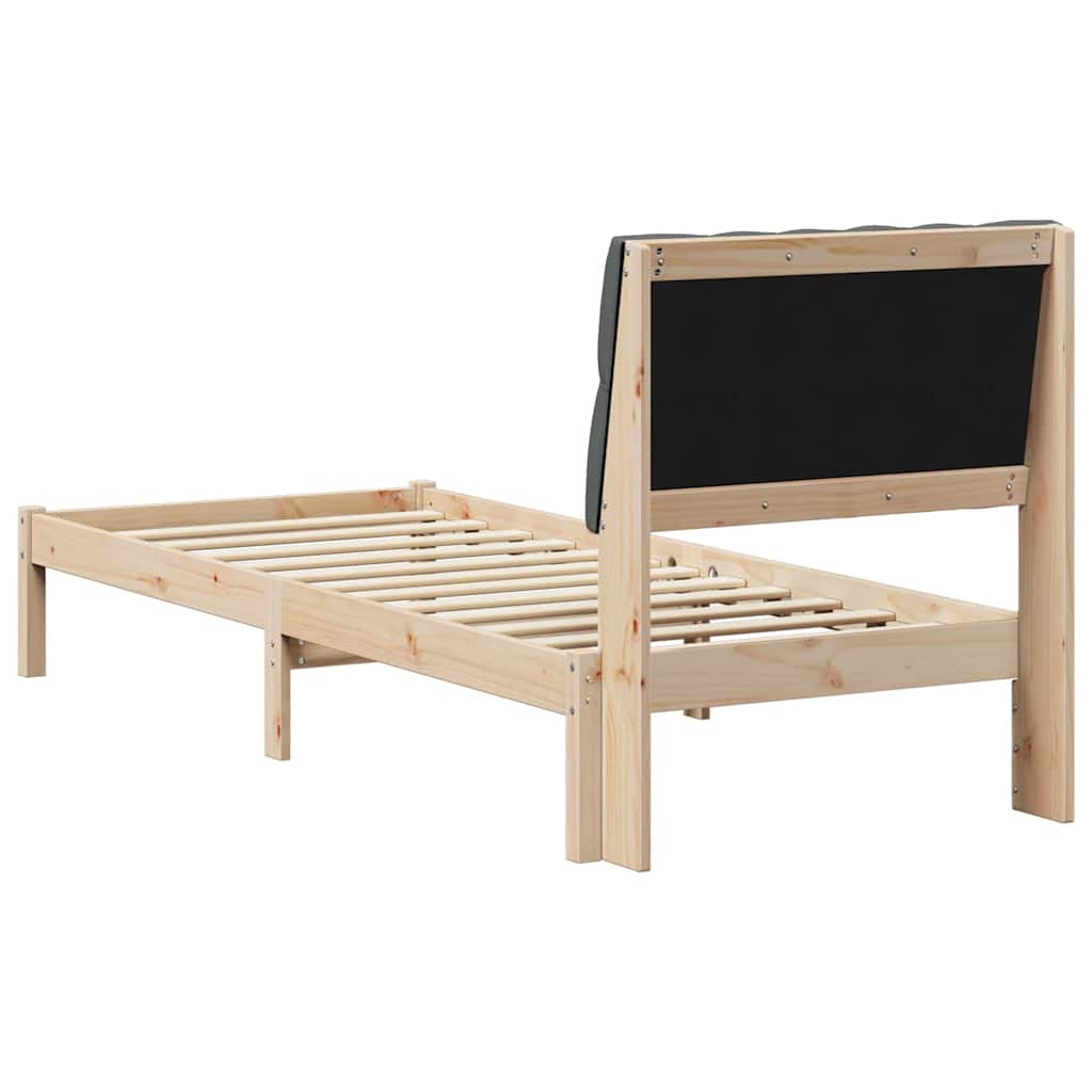 Bedframe met Gevoerd Hoofdgedeelte Bruin 75 x 190 cm is nu te koop bij PeponiXL, paradijselijk wonen!