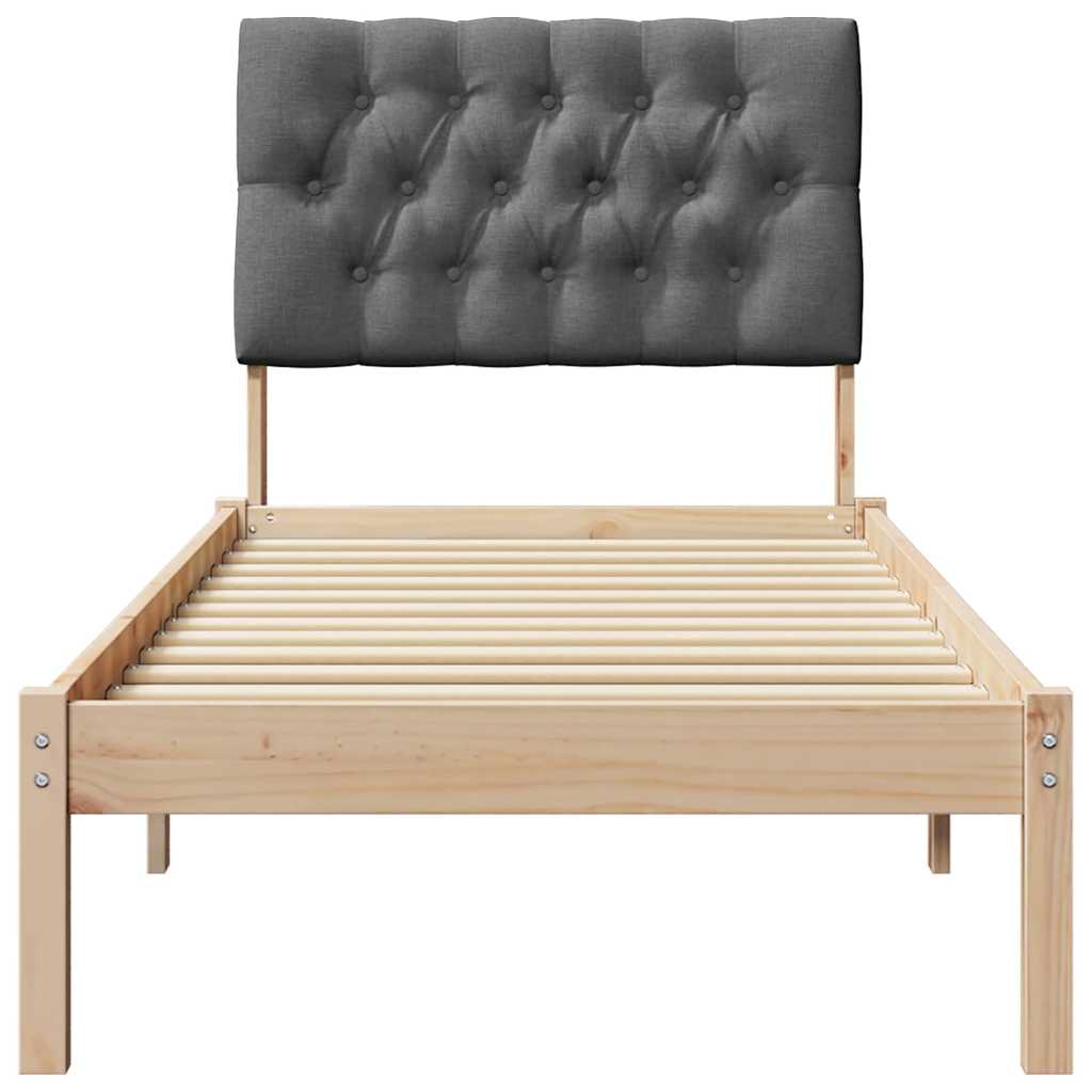 Bedframe met Gevoerd Hoofdgedeelte Bruin 75 x 190 cm is nu te koop bij PeponiXL, paradijselijk wonen!