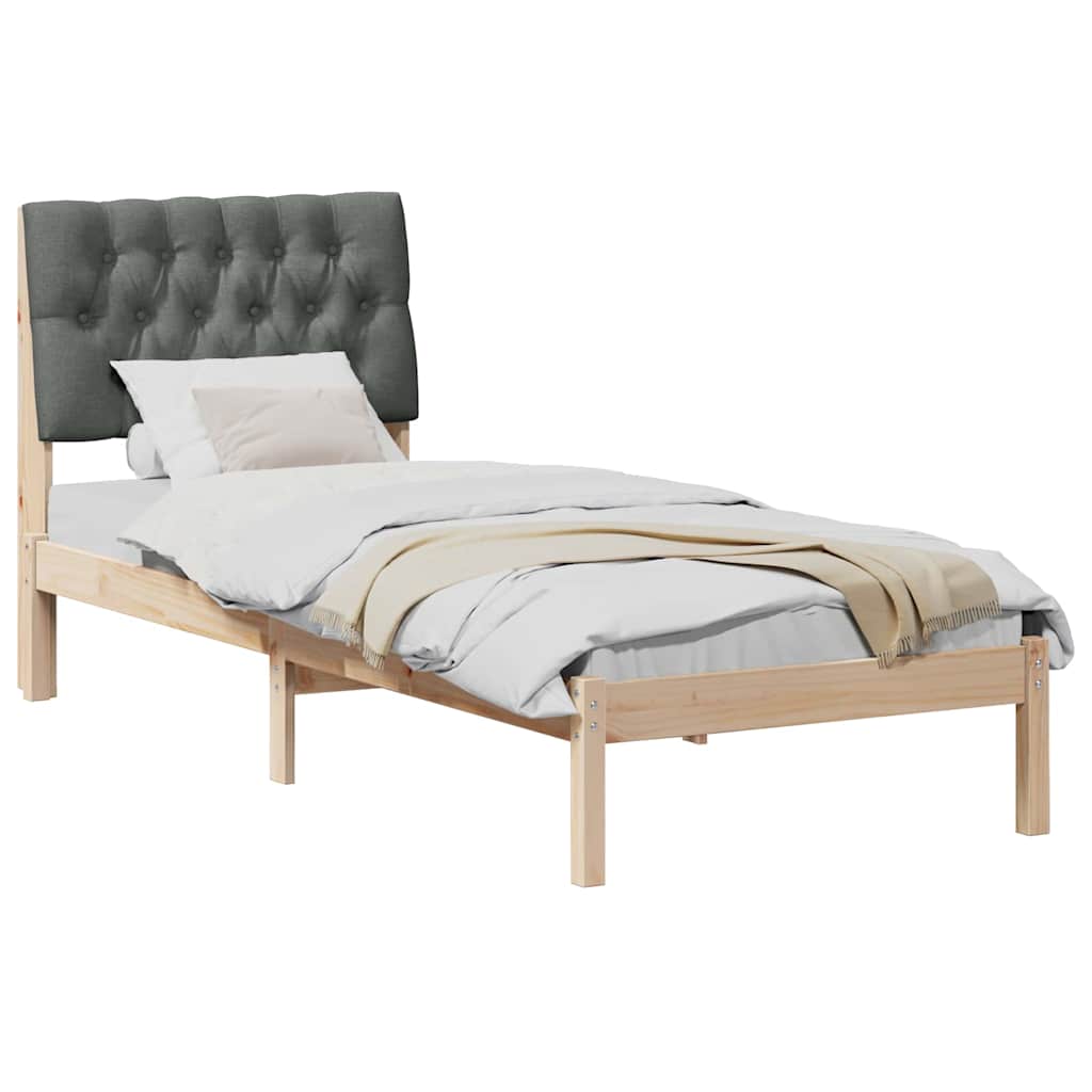 Bedframe met Gevoerd Hoofdgedeelte Bruin 75 x 190 cm is nu te koop bij PeponiXL, paradijselijk wonen!