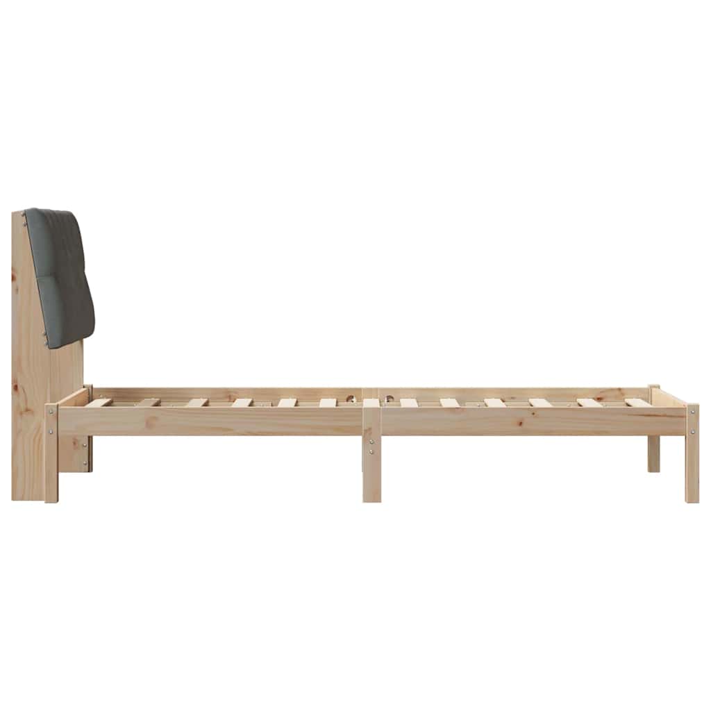 Bedframe met Gevoerd Hoofdgedeelte Bruin 75 x 190 cm is nu te koop bij PeponiXL, paradijselijk wonen!