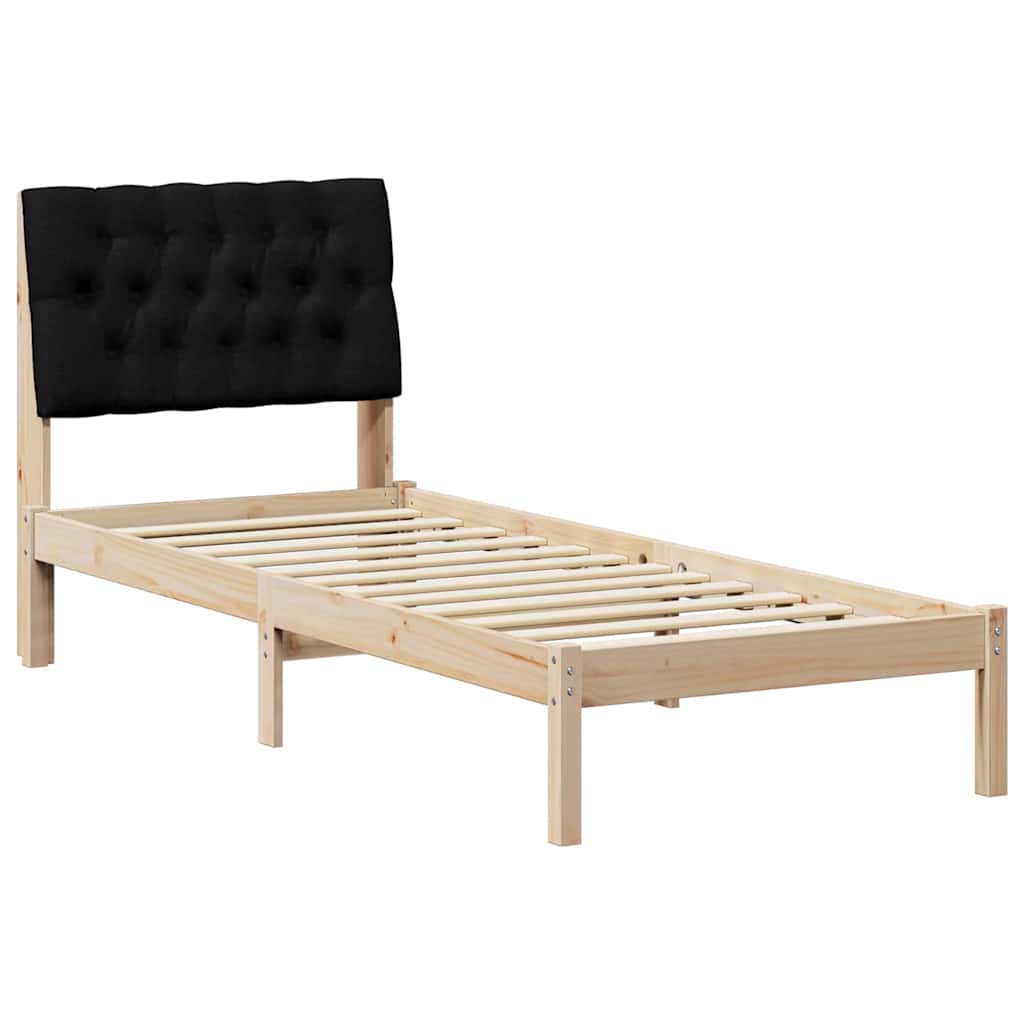 Bedframe met Gevoerd Hoofdgedeelte Bruin 75 x 190 cm is nu te koop bij PeponiXL, paradijselijk wonen!