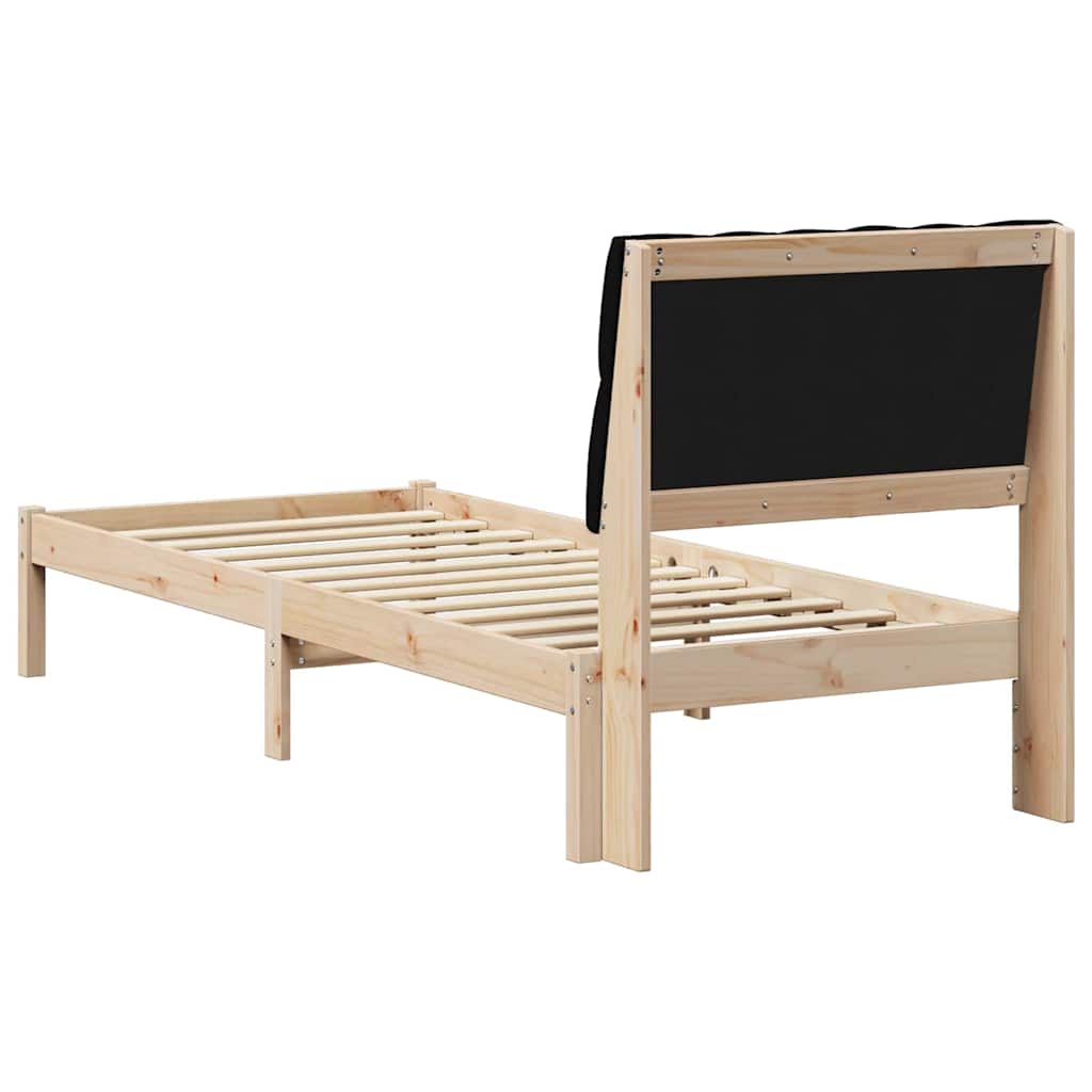Bedframe met Gevoerd Hoofdgedeelte Bruin 75 x 190 cm is nu te koop bij PeponiXL, paradijselijk wonen!