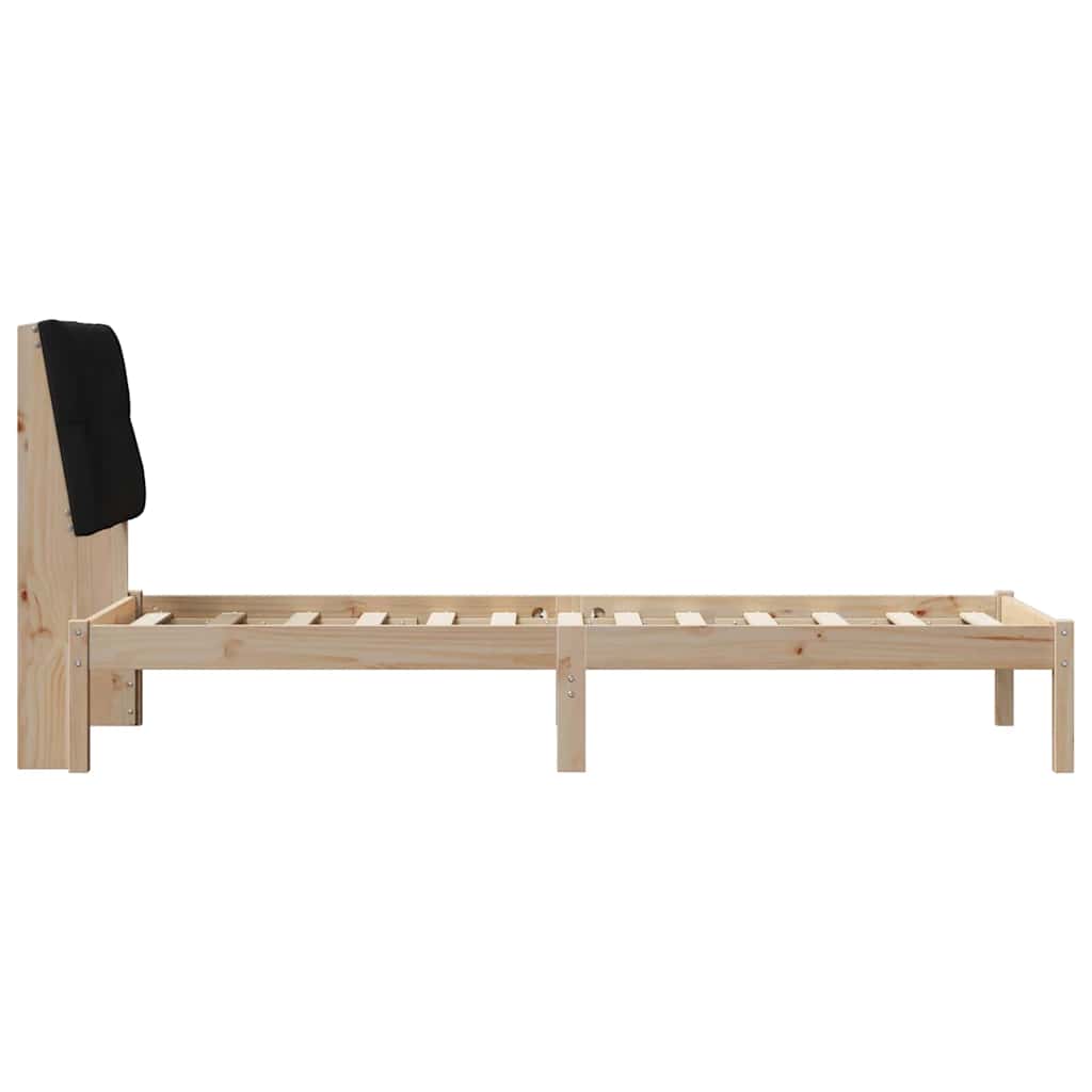 Bedframe met Gevoerd Hoofdgedeelte Bruin 75 x 190 cm is nu te koop bij PeponiXL, paradijselijk wonen!