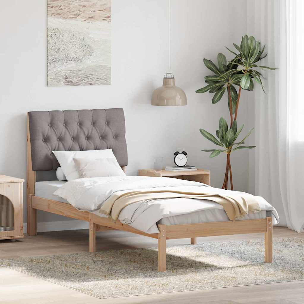 Bedframe met Gevoerd Hoofdgedeelte Bruin 75 x 190 cm is nu te koop bij PeponiXL, paradijselijk wonen!