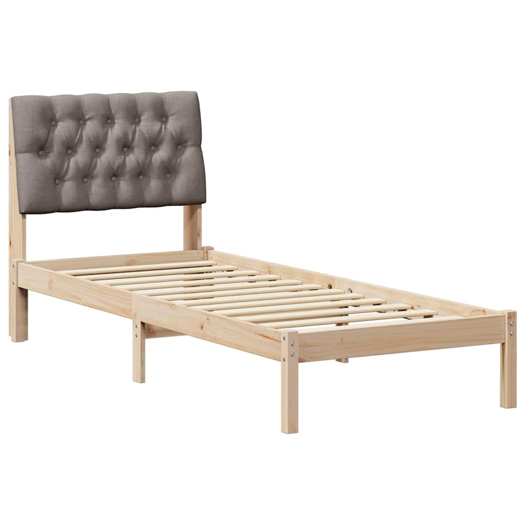 Bedframe met Gevoerd Hoofdgedeelte Bruin 75 x 190 cm is nu te koop bij PeponiXL, paradijselijk wonen!