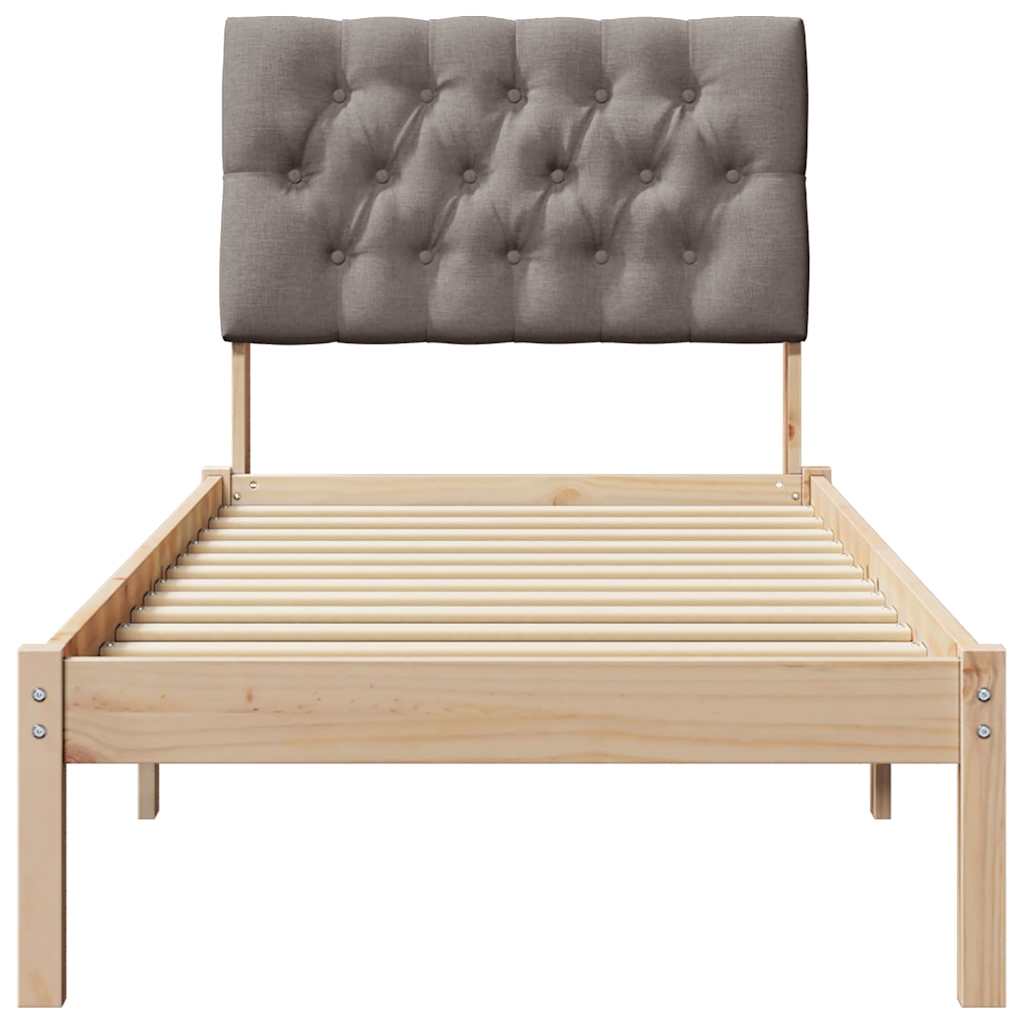 Bedframe met Gevoerd Hoofdgedeelte Bruin 75 x 190 cm is nu te koop bij PeponiXL, paradijselijk wonen!