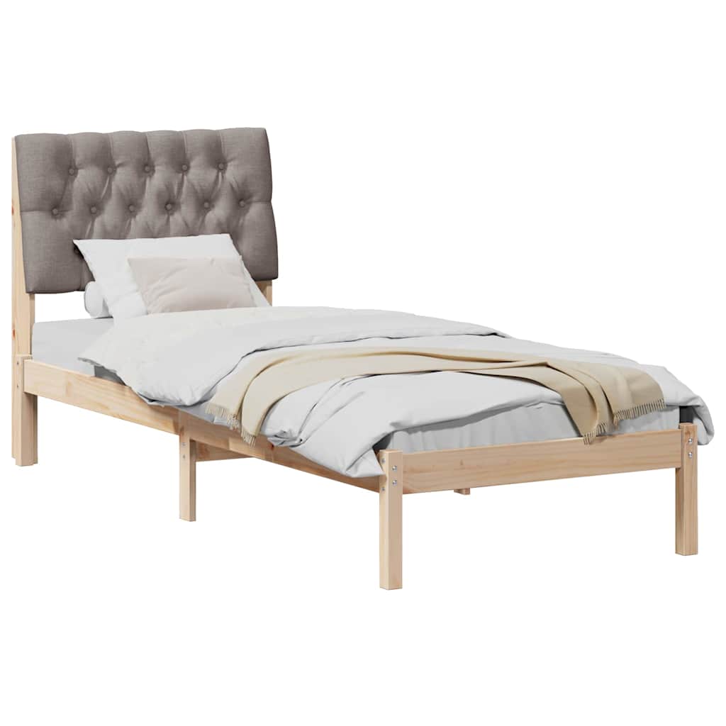 Bedframe met Gevoerd Hoofdgedeelte Bruin 75 x 190 cm is nu te koop bij PeponiXL, paradijselijk wonen!