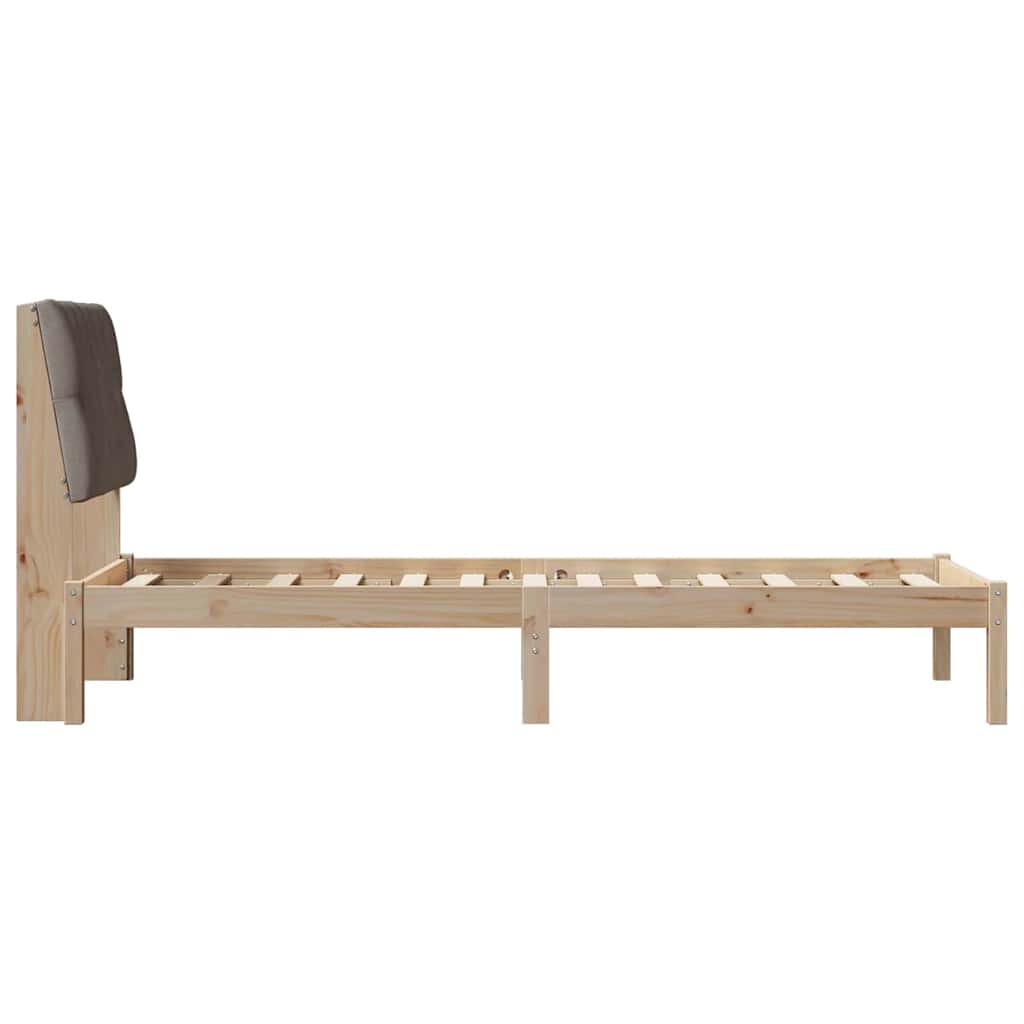 Bedframe met Gevoerd Hoofdgedeelte Bruin 75 x 190 cm is nu te koop bij PeponiXL, paradijselijk wonen!