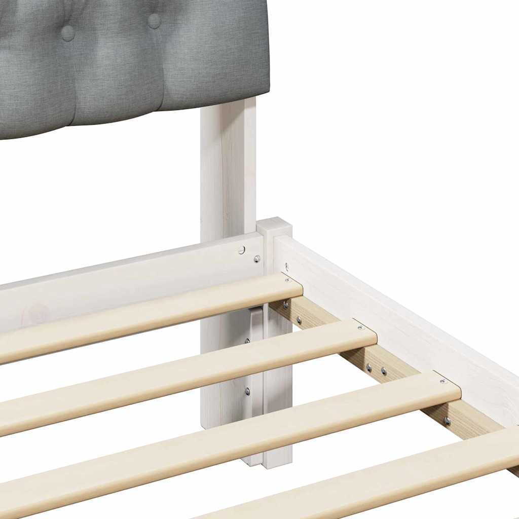 Bedframe met Gevoerd Hoofdgedeelte Wit 75 x 190 cm is nu te koop bij PeponiXL, paradijselijk wonen!