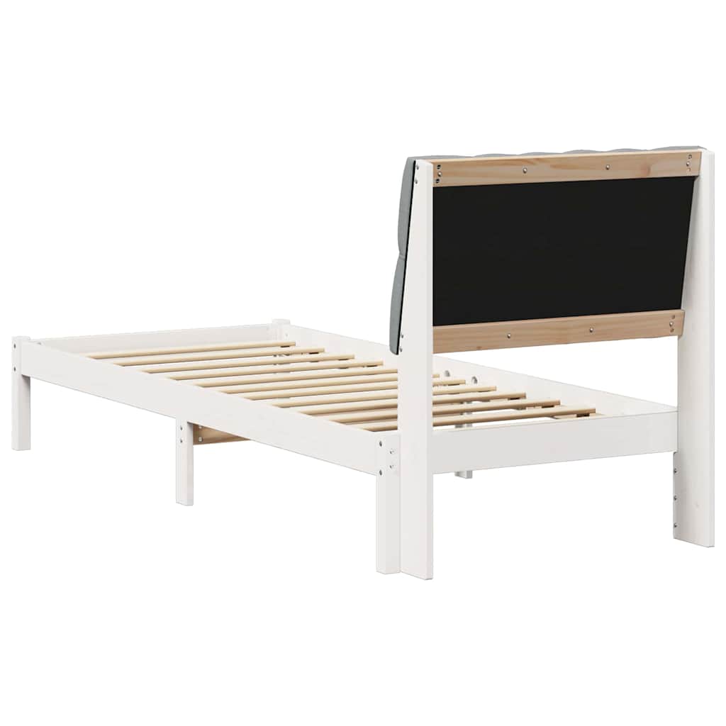 Bedframe met Gevoerd Hoofdgedeelte Wit 75 x 190 cm is nu te koop bij PeponiXL, paradijselijk wonen!