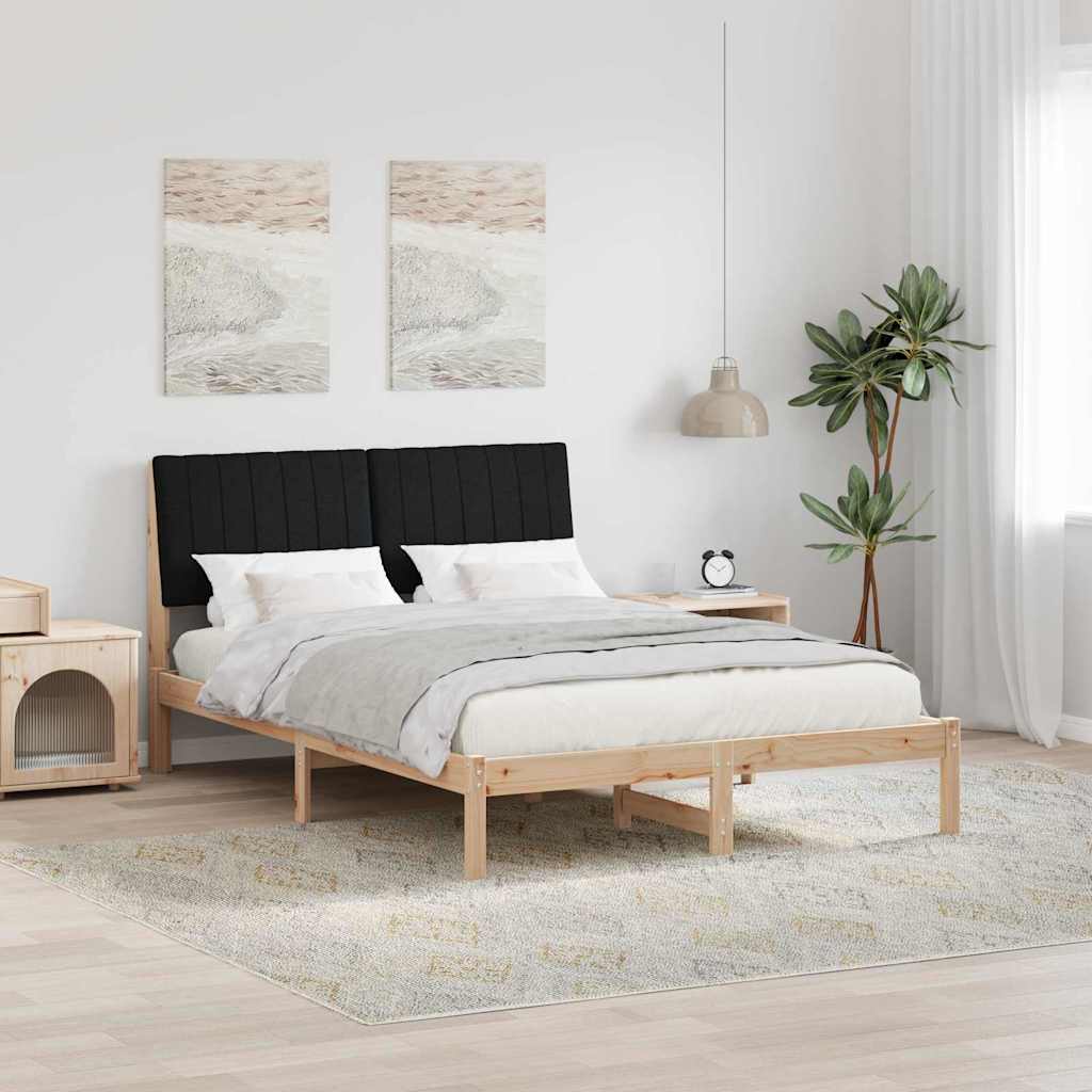 Bedframe met hoofdeinde Bruin 135 x 190 cm Massief grenenhout is nu te koop bij PeponiXL, paradijselijk wonen!
