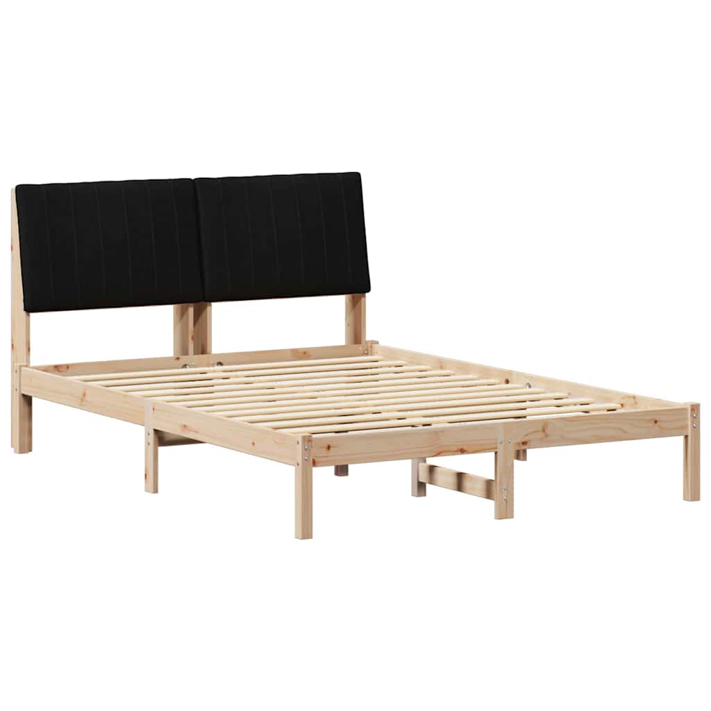 Bedframe met hoofdeinde Bruin 135 x 190 cm Massief grenenhout is nu te koop bij PeponiXL, paradijselijk wonen!