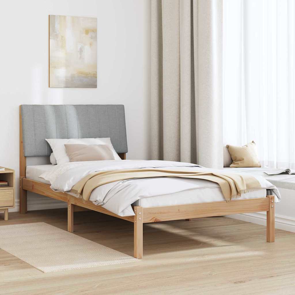Bedframe met hoofdeinde Bruin 100 x 200 cm Massief grenenhout is nu te koop bij PeponiXL, paradijselijk wonen!