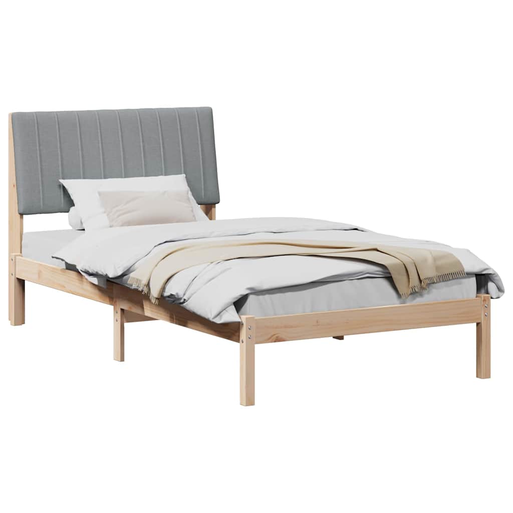 Bedframe met hoofdeinde Bruin 100 x 200 cm Massief grenenhout is nu te koop bij PeponiXL, paradijselijk wonen!
