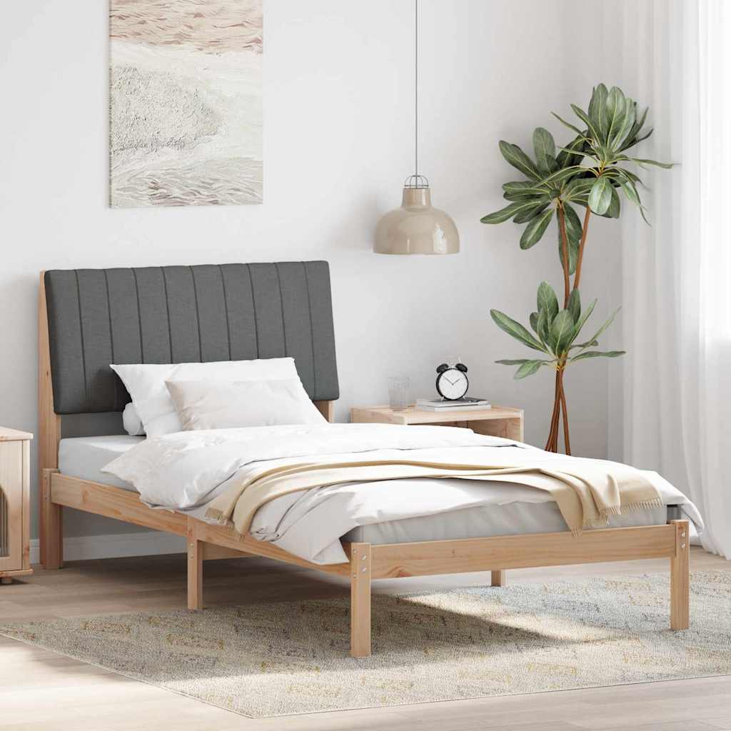 Bedframe met hoofdeinde Bruin 100 x 200 cm Massief grenenhout is nu te koop bij PeponiXL, paradijselijk wonen!