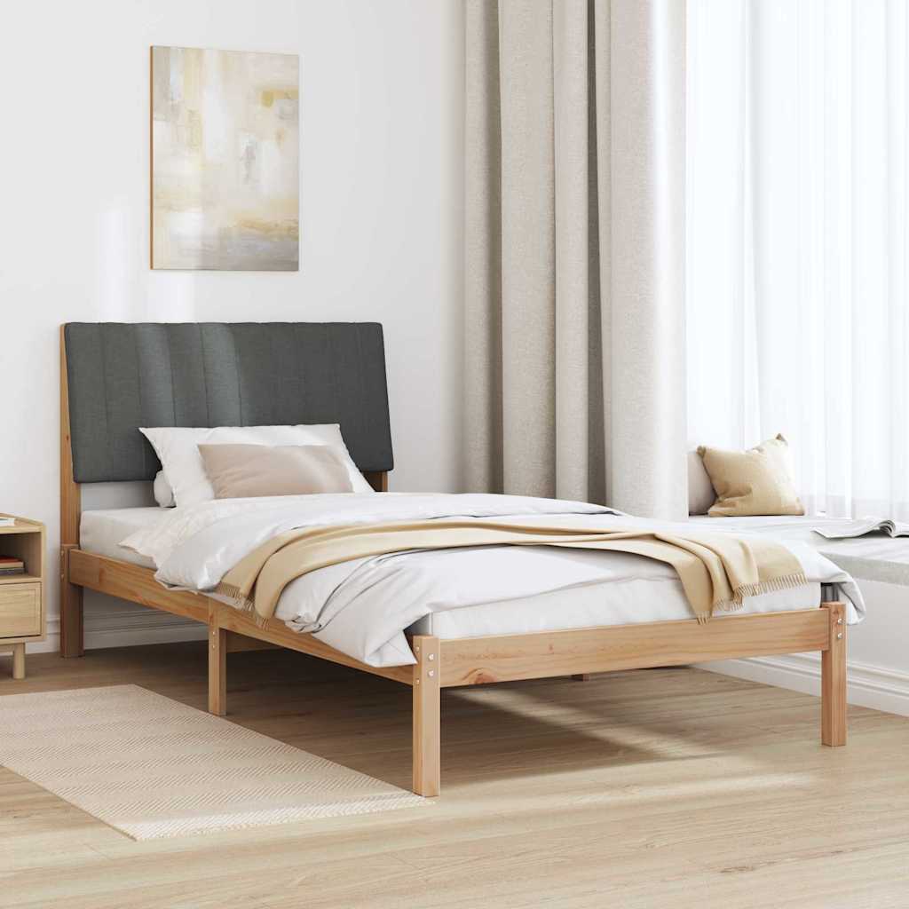 Bedframe met hoofdeinde Bruin 100 x 200 cm Massief grenenhout is nu te koop bij PeponiXL, paradijselijk wonen!