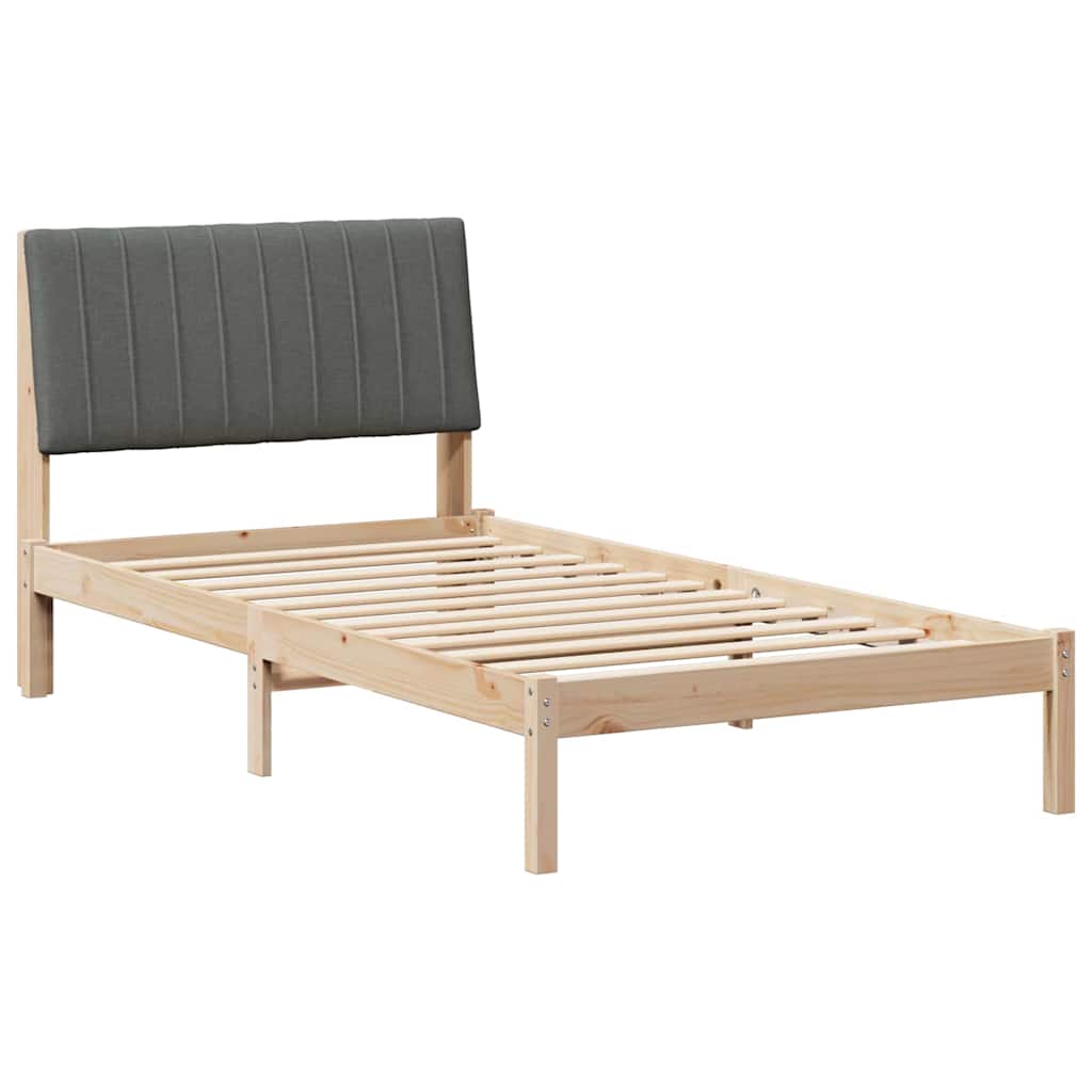 Bedframe met hoofdeinde Bruin 100 x 200 cm Massief grenenhout is nu te koop bij PeponiXL, paradijselijk wonen!