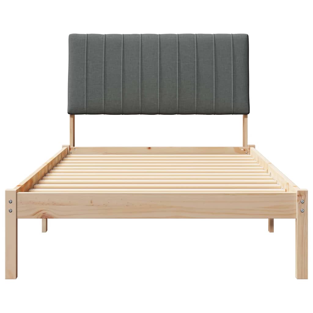 Bedframe met hoofdeinde Bruin 100 x 200 cm Massief grenenhout is nu te koop bij PeponiXL, paradijselijk wonen!