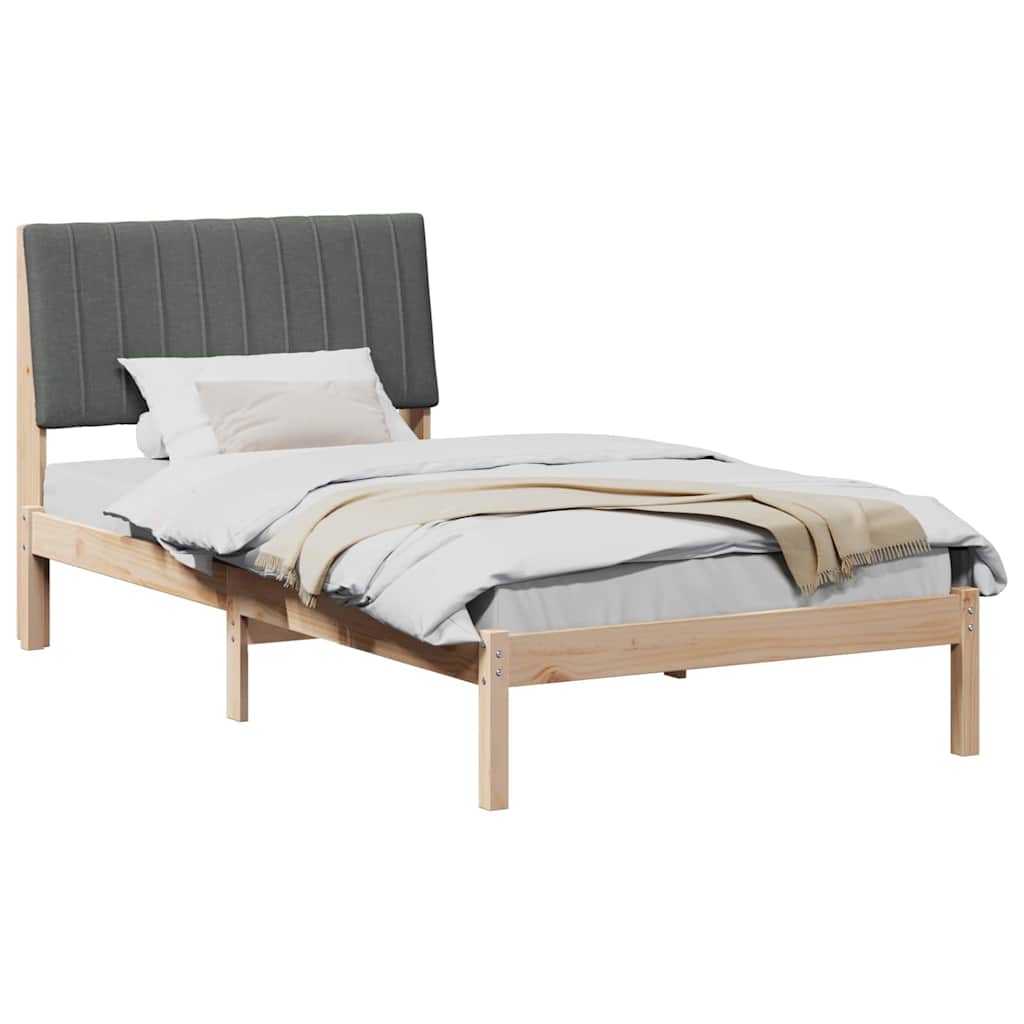Bedframe met hoofdeinde Bruin 100 x 200 cm Massief grenenhout is nu te koop bij PeponiXL, paradijselijk wonen!