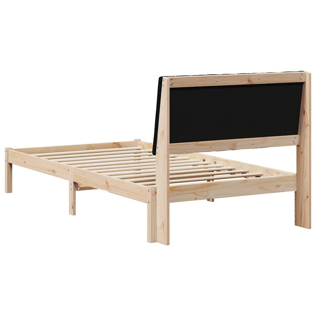 Bedframe met hoofdeinde Bruin 100 x 200 cm Massief grenenhout is nu te koop bij PeponiXL, paradijselijk wonen!