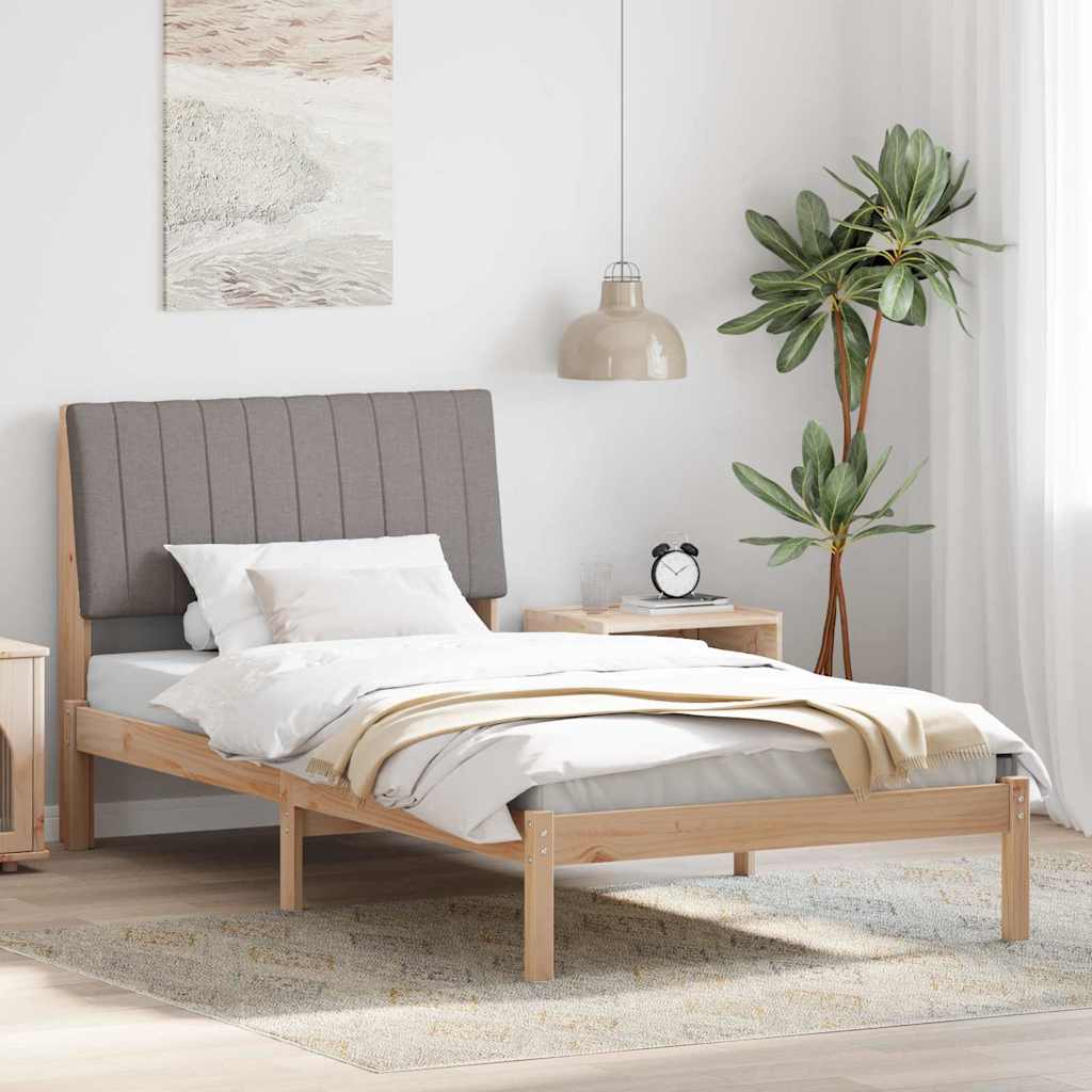 Bedframe met hoofdeinde Bruin 100 x 200 cm Massief grenenhout is nu te koop bij PeponiXL, paradijselijk wonen!