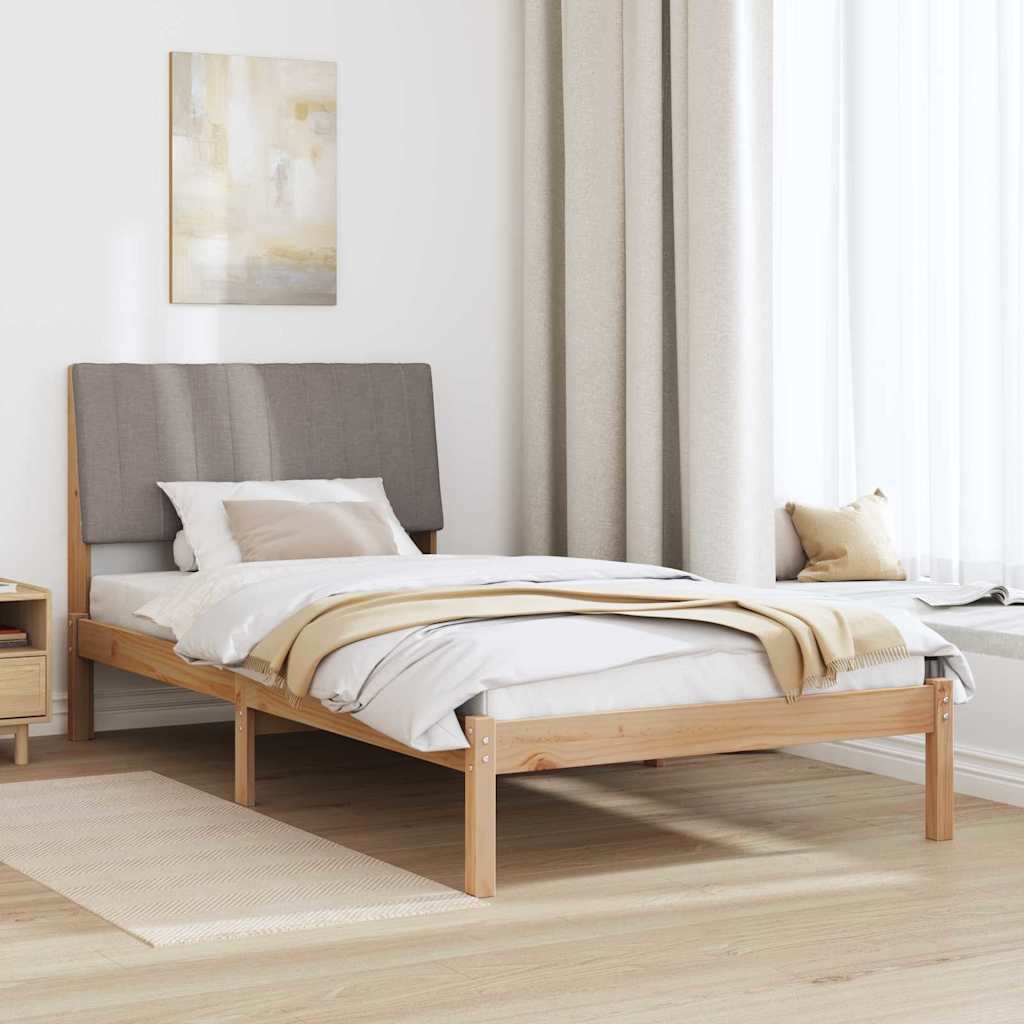 Bedframe met hoofdeinde Bruin 100 x 200 cm Massief grenenhout is nu te koop bij PeponiXL, paradijselijk wonen!